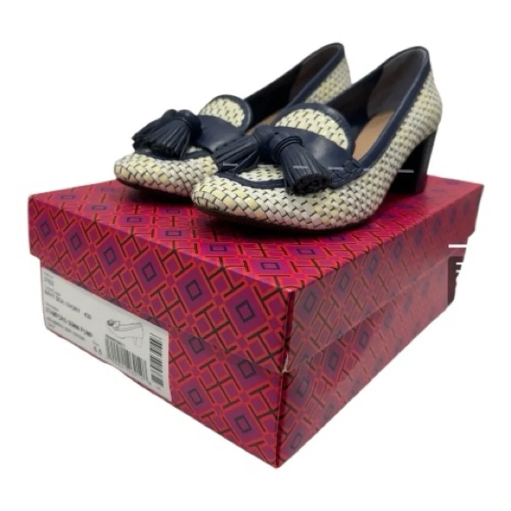Tory Burch Womens Stamford Woven Tassel Pump size 6.5